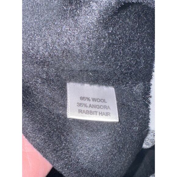 2010s Talbots Wool Angora Plaid Cape Wrap S/M – Gray Black Check fall winter - Picture 12 of 12